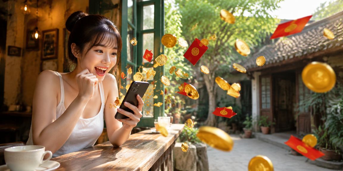 Phong bì đỏ may mắn tại quán cà phê Ninh Bình biểu trưng cho thưởng dành cho người chơi lớn